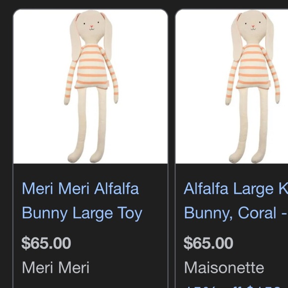 Meri Meri large Alfafa Bunny toy - Picture 2 of 6